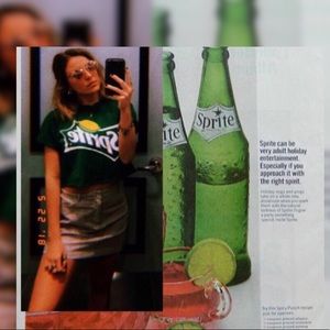 sprite green cropped graphic tee